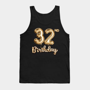 32nd Birthday Gifts - Party Balloons Gold Tank Top